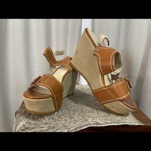 Casual Thursday Nine West wedge sandals.